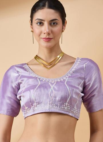Purple color Tissue Classic Designer Saree with Sequins Work