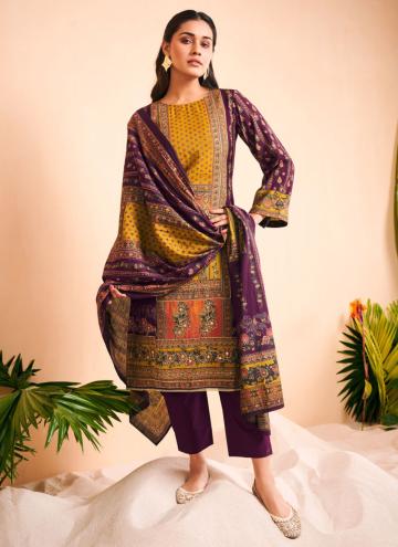 Purple color Viscose Trendy Salwar Suit with Digital Print