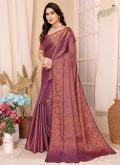 Purple color Woven Kanjivaram Silk Classic Designer Saree - 2