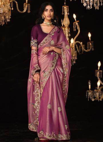 Purple Fancy Fabric Border Trendy Saree