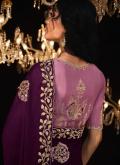 Purple Fancy Fabric Border Trendy Saree for Engagement - 2