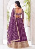 Purple Net Embroidered Readymade Lehenga Choli for Ceremonial - 1