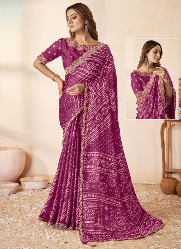 Purple Silk Cord Trendy Saree