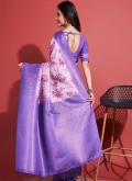 Purple Silk Digital Print Designer Saree for Ceremonial - 2