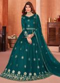 Rama color Art Silk Salwar Suit with Embroidered - 2