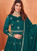 Rama color Art Silk Salwar Suit with Embroidered - 3