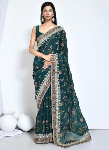 Rama color Embroidered Satin Silk Classic Designer
