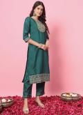 Rama Silk Blend Embroidered Salwar Suit for Ceremonial - 2