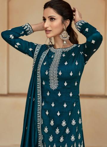 Rama Silk Embroidered Salwar Suit