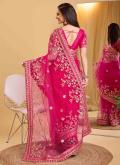 Rani color Silk Classic Designer Saree with Embroidered - 2