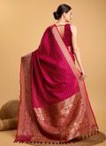 Rani color Silk Trendy Saree with Jacquard Work - 2