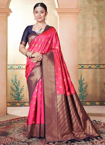 Rani Kanjivaram Silk Woven Trendy Saree for Ceremo