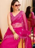 Rani Net Cutwork Trendy Saree for Ceremonial - 1