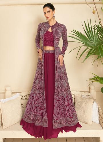 Rani Readymade Lehenga Choli in Georgette with Embroidered
