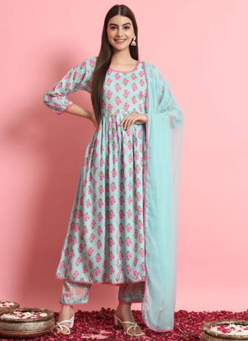 Rayon Trendy Salwar Kameez in Multi Colour Enhanced with Printed