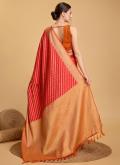 Red color Patola Silk Trendy Saree with Jacquard Work - 2