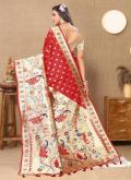 Red color Woven Silk Designer Saree - 2