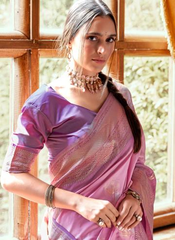 Remarkable Border Silk Pink Designer Saree