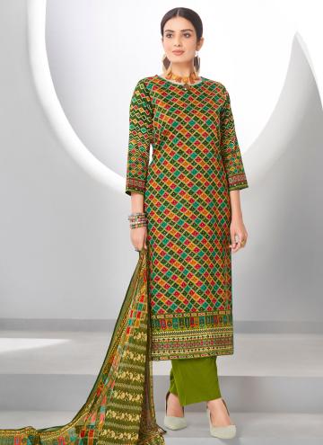 Remarkable Green Cotton  Digital Print Trendy Salwar Suit