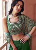 Remarkable Green Georgette Embroidered Trendy Salwar Kameez for Ceremonial - 1