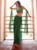 Remarkable Green Georgette Embroidered Trendy Salwar Kameez for Ceremonial - 3