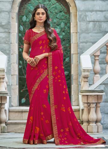 Remarkable Rani Georgette Printed Trendy Saree for Ceremonial