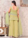 Remarkable Yellow Georgette Embroidered Salwar Suit for Ceremonial - 1