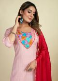 Rose Pink Trendy Salwar Suit in Cotton  with Designer - 1