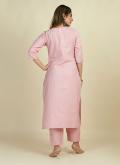 Rose Pink Trendy Salwar Suit in Cotton  with Designer - 2