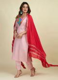 Rose Pink Trendy Salwar Suit in Cotton  with Designer - 3