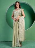 Sea Green color Georgette Casual Saree with Sequins Work - 3