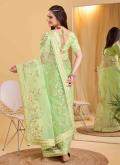 Sea Green Silk Embroidered Contemporary Saree for Ceremonial - 2