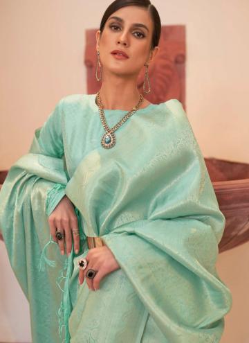 Sea Green Silk Woven Designer Saree