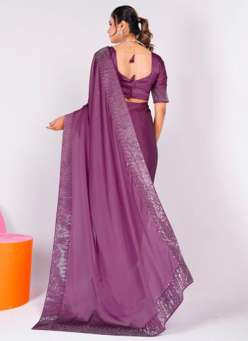 Swarovski Rangoli Purple Trendy Saree