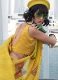 Tissue Contemporary Saree in Yellow Enhanced with Printed - 2