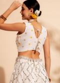 White A Line Lehenga Choli in Georgette with Embroidered - 4