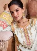 White color Embroidered Chinon Trendy Salwar Kameez - 1