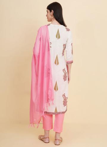 White color Floral Print Cotton  Trendy Salwar Suit