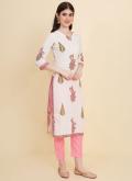 White color Floral Print Cotton  Trendy Salwar Suit - 2