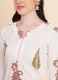 White color Floral Print Cotton  Trendy Salwar Suit - 3