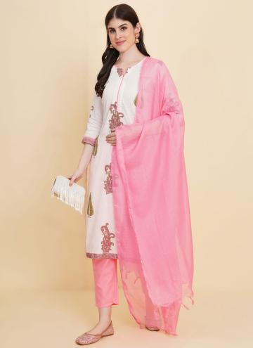 White color Floral Print Cotton  Trendy Salwar Suit