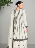 White Salwar Suit in Chinon with Embroidered - 2