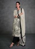 White Salwar Suit in Organza with Designer - 2