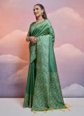 Woven Handloom Silk Green Designer Saree - 3
