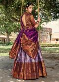 Woven Jacquard Silk Lavender Designer Lehenga Choli - 2
