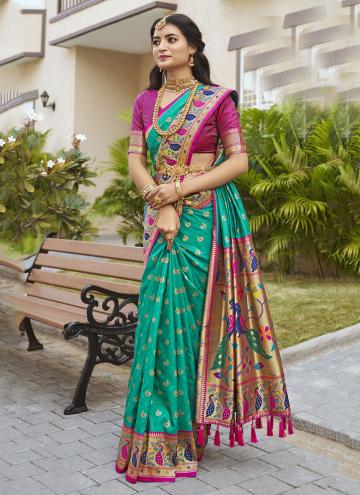 Woven Silk Rama Classic Designer Saree