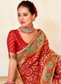 Woven Silk Red Trendy Saree - 1