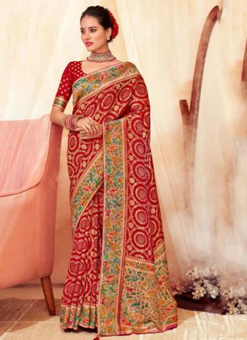 Woven Silk Red Trendy Saree
