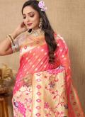 Woven Silk Rose Pink Classic Designer Saree - 1