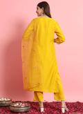 Yellow color Embroidered Silk Blend Salwar Suit - 1